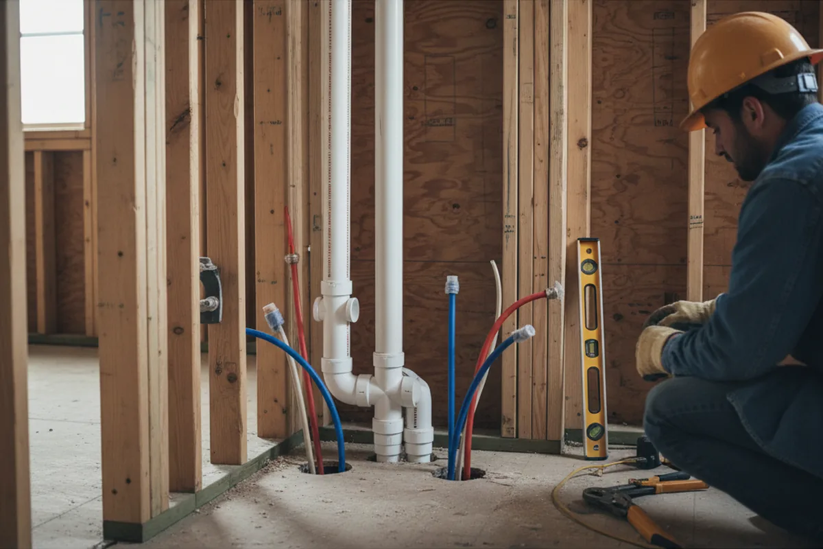 Drain and supply rough-in during Toilet Repair and Installation in Archer