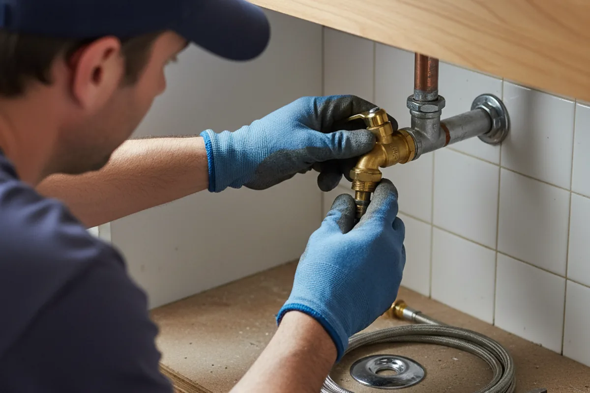 Shutoff valve and fitting work during Emergency Plumbing in Archer